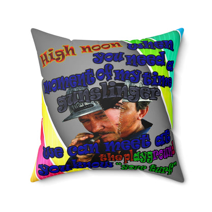 high noon - Spun Polyester Square Pillow - (rainbow split)