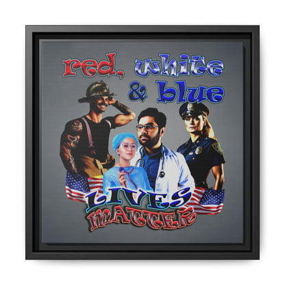 rw&b lives matter - framed canvas art (grey-light grey)
