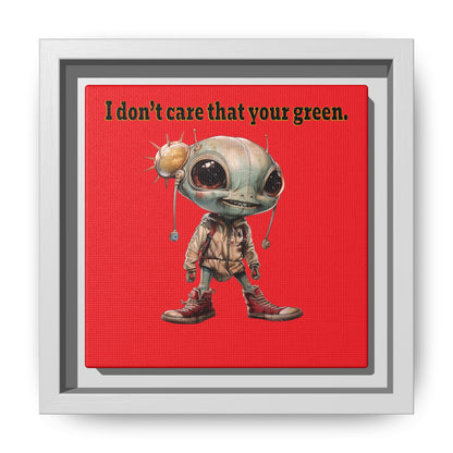 I don't care that your green - framed canvas art (red)