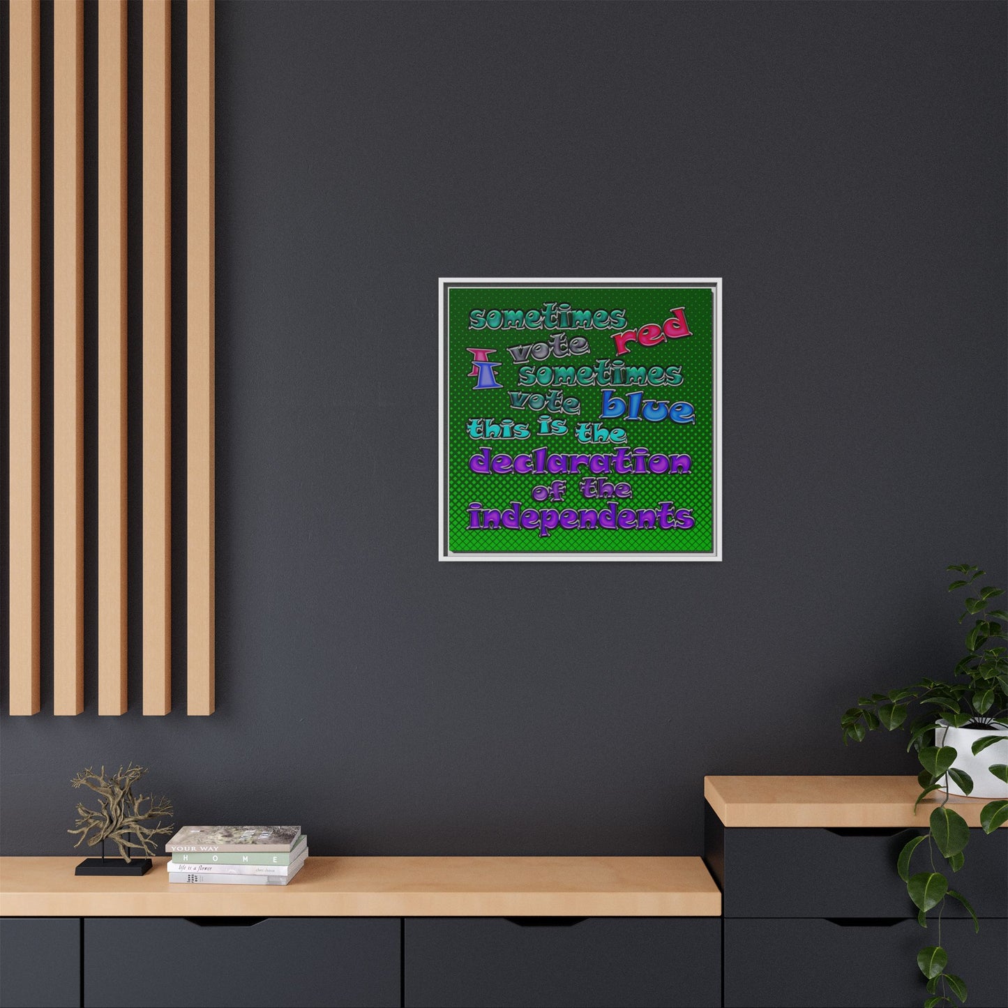 declaration of the independents - framed canvas art (logo green)