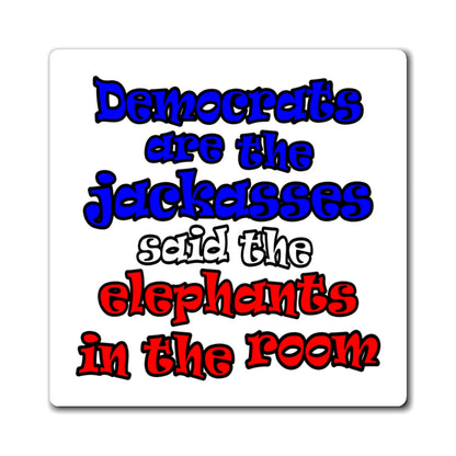 donkeys and elephants - Magnets - (white)