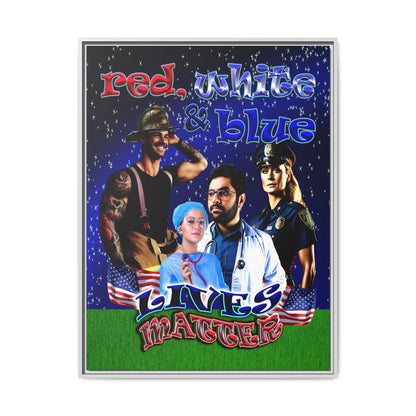 rw&b lives matter - framed canvas art ('snoops' background)