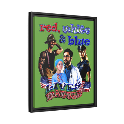 rw&b lives matter - framed canvas art (green)