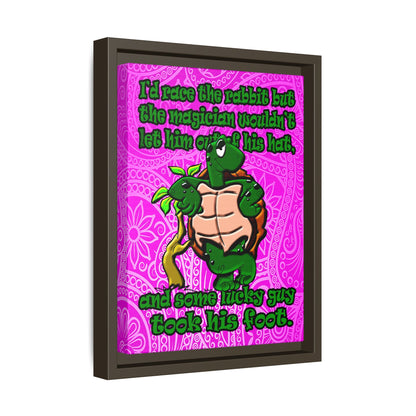 turtle race - framed canvas art (pink swirl)