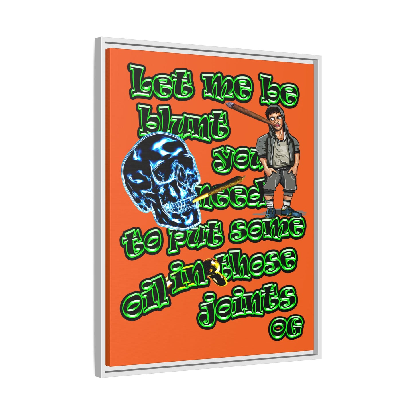 og - framed canvas art (orange)