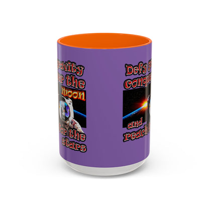 defy conquer reach - Accent Mug (light purple)