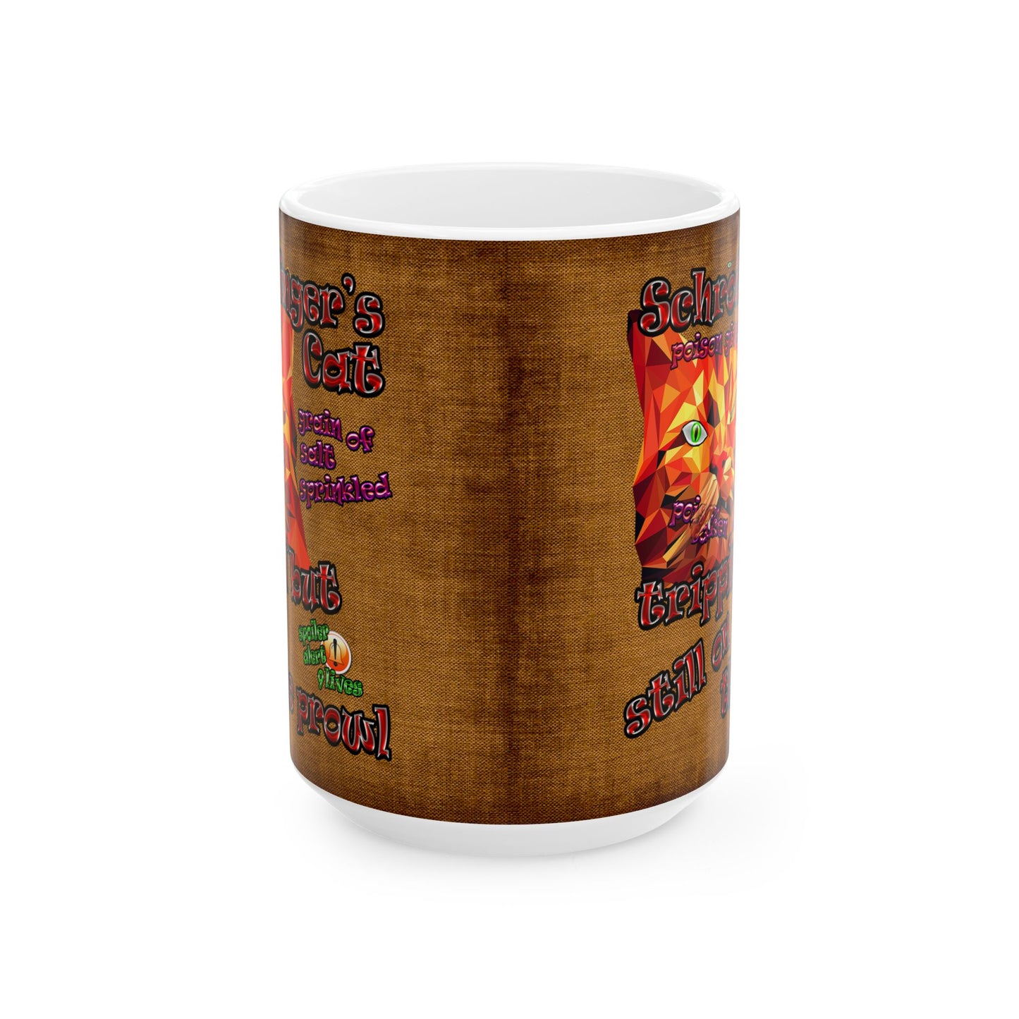 schrodinger's cat - White Mug (brown papyrus)