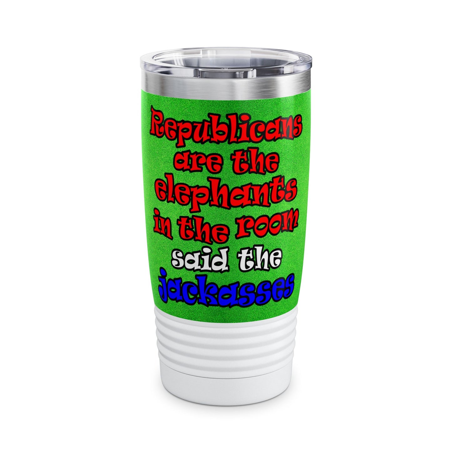 donkeys and elephants - Ringneck Tumbler, 20oz (green turf)