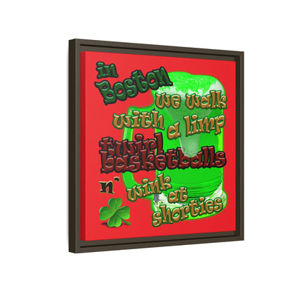 celtics logo - framed canvas art (red)