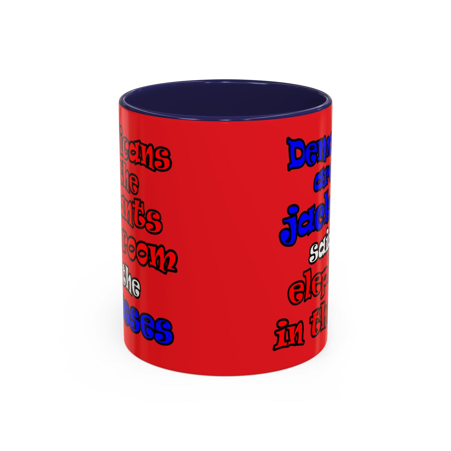 donkeys and elephants - Accent Mug (red)