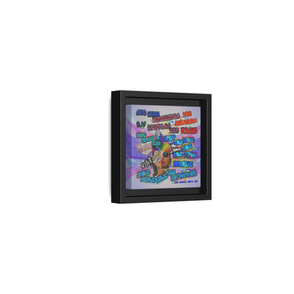 drop the beat - framed canvas art (light blue-pink wave)