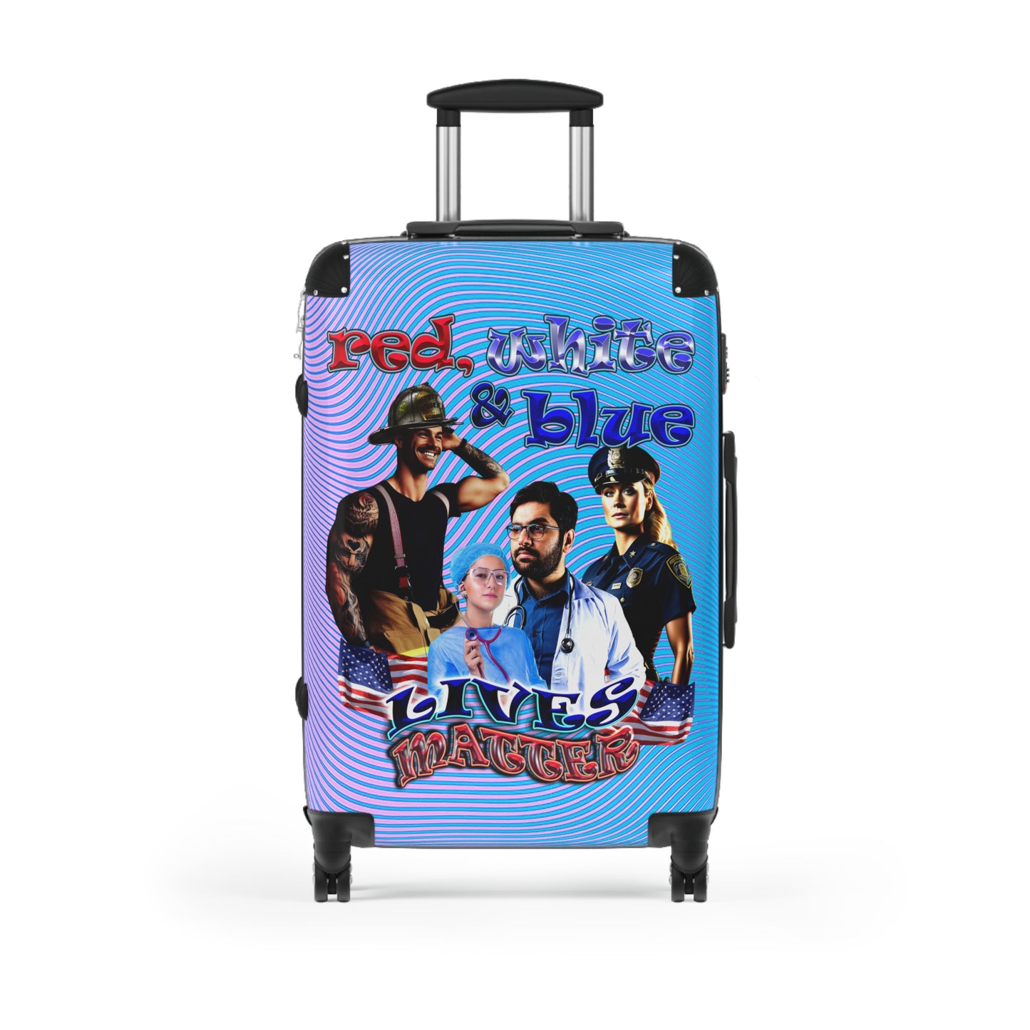 rw&b lives matter - Suitcase (light blue-purple wave)
