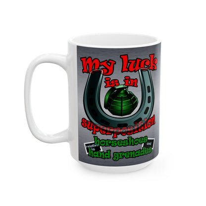 my luck - White Mug (brushed nickel)