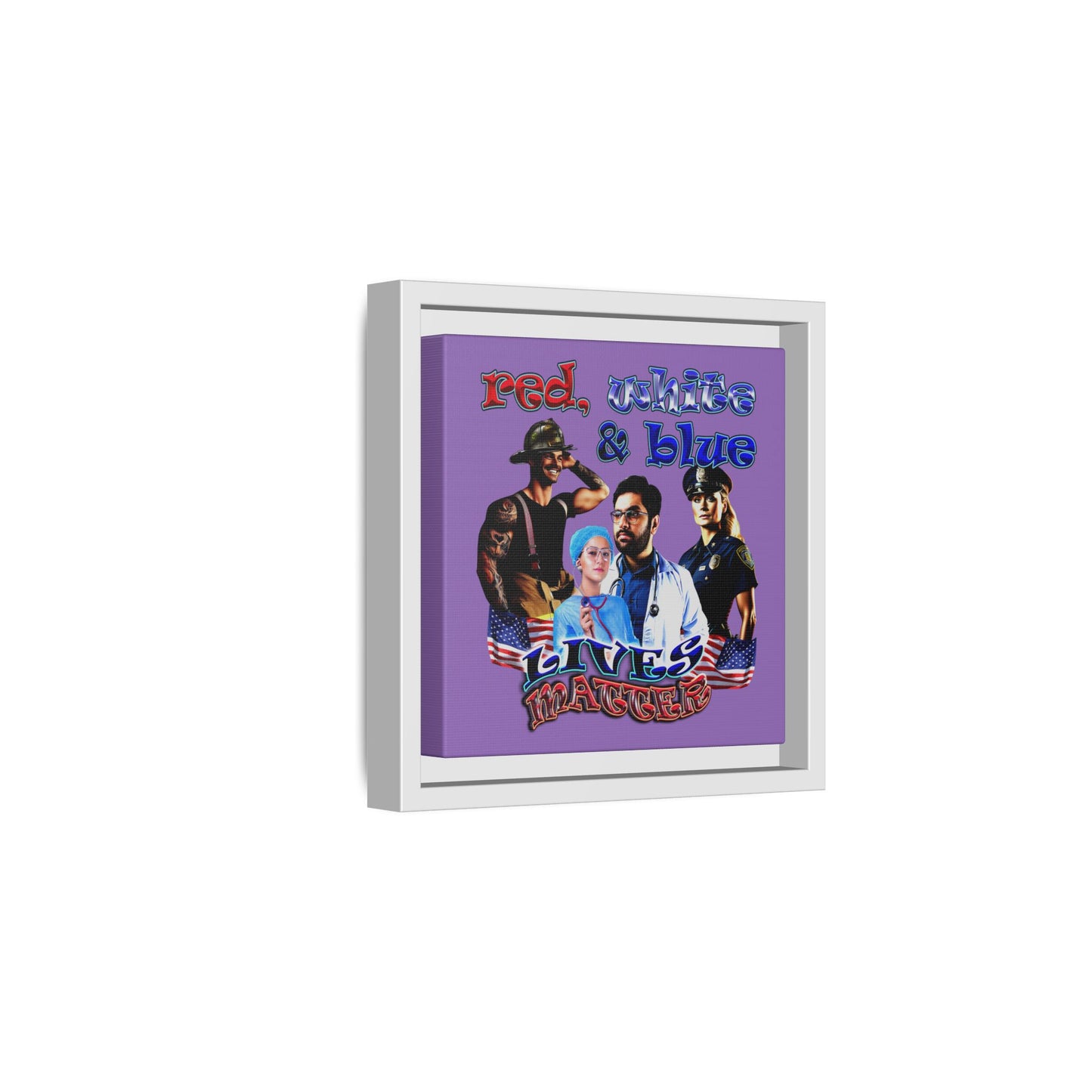 rw&b lives matter - framed canvas art (light purple)
