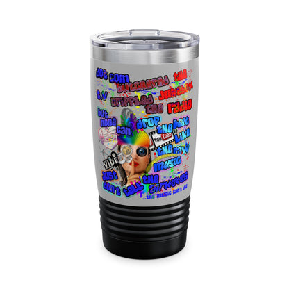 drop the beat - Ringneck Tumbler, 20oz (light grey)