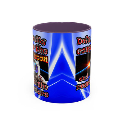 defy conquer reach - Accent Mug (blue-white wave)