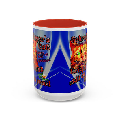 schrodinger's cat - Accent Mug (blue-white wave)