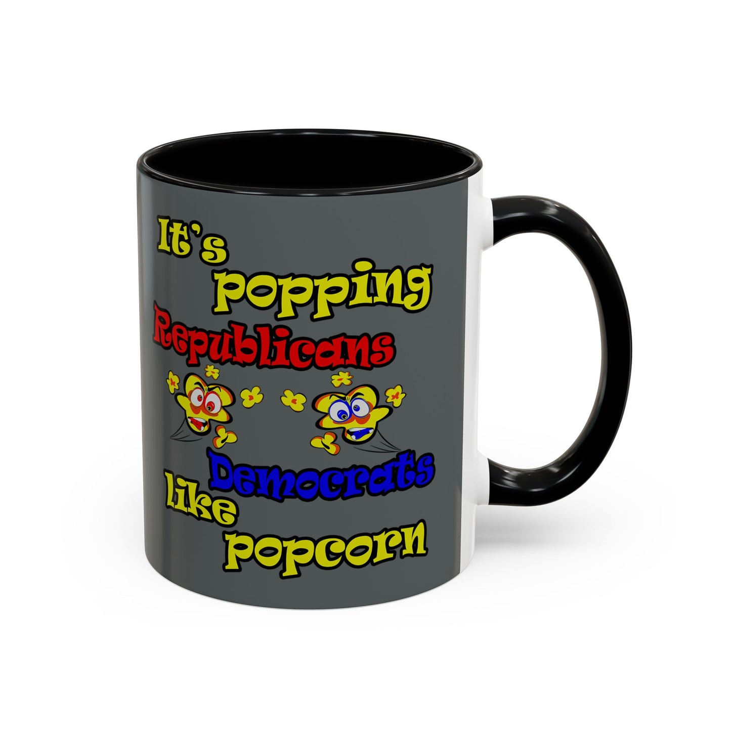 popping like popcorn - Accent Mug (dark grey)