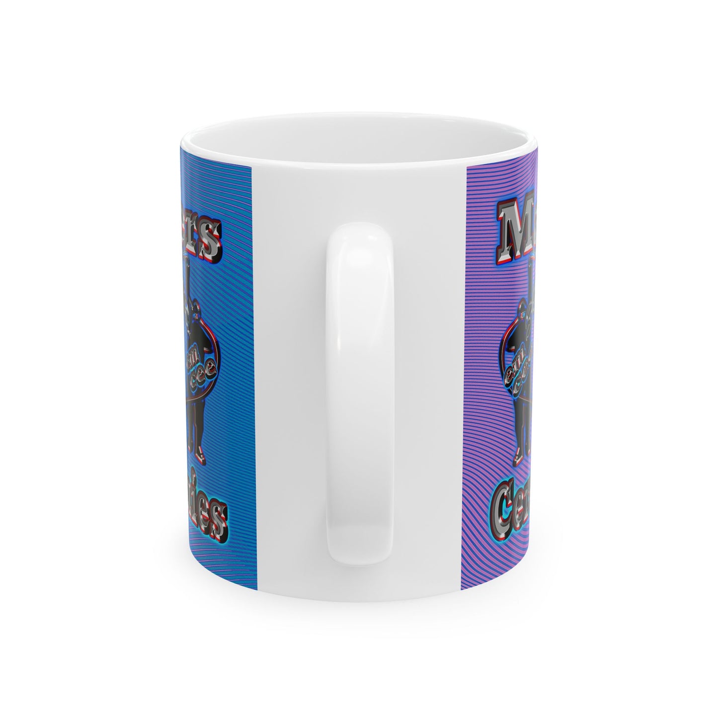 em cee squared - White Mug (light blue-purple wave)