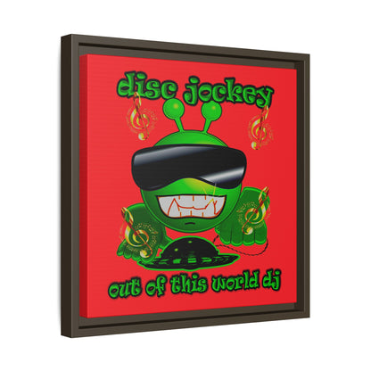 disc jockey - framed canvas art (red)