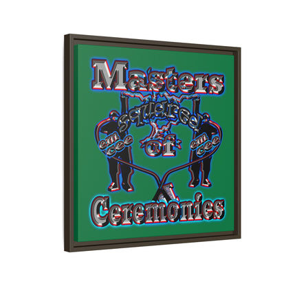 em cee squared - framed canvas art (dark green)