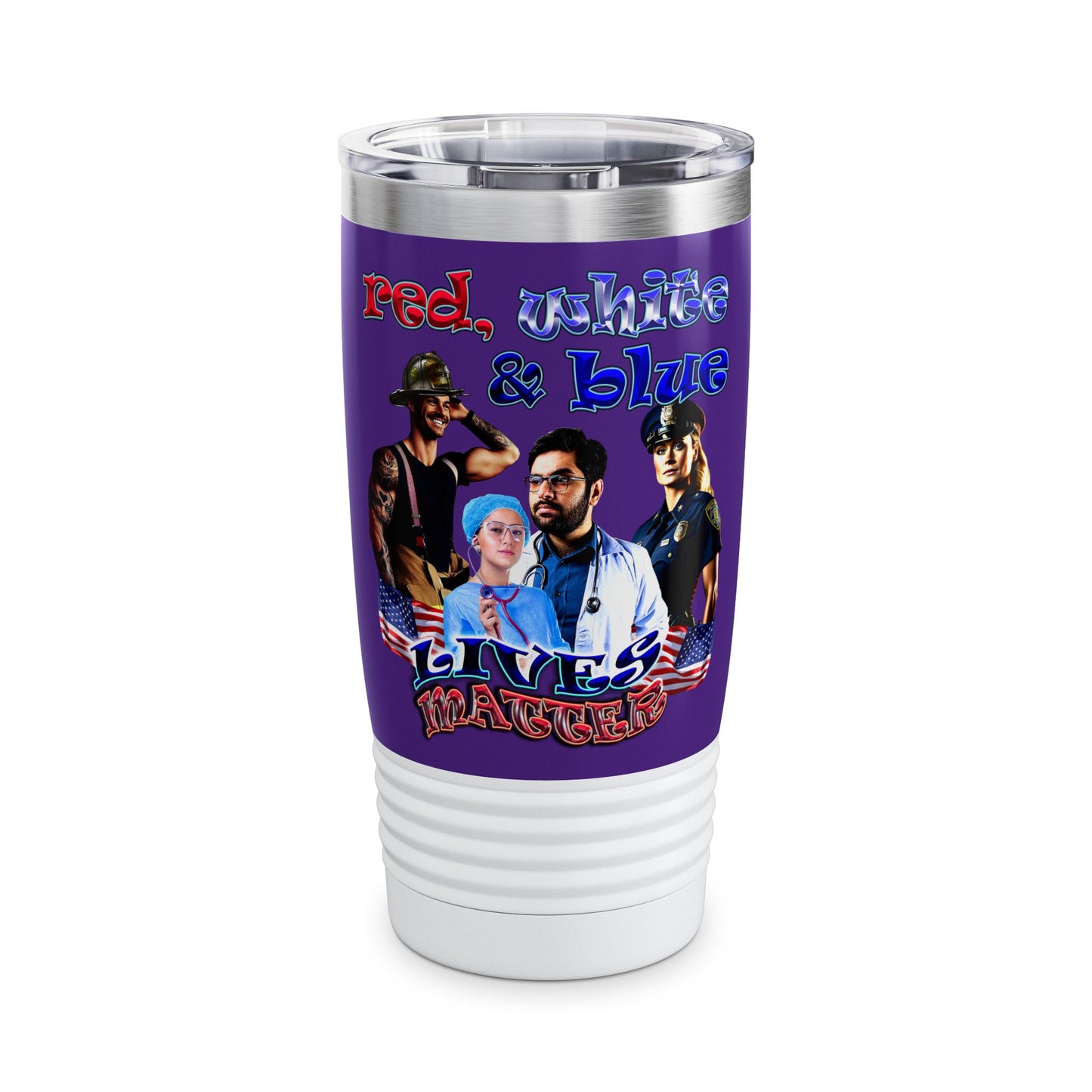 rw&b lives matter - Ringneck Tumbler, 20oz (purple)