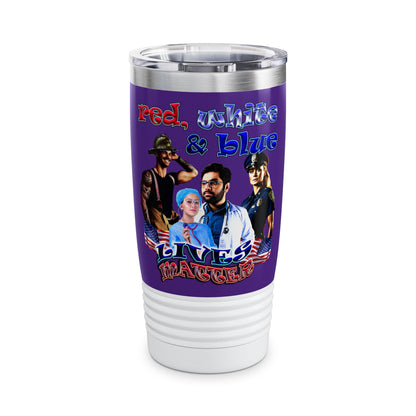 rw&b lives matter - Ringneck Tumbler, 20oz (purple)