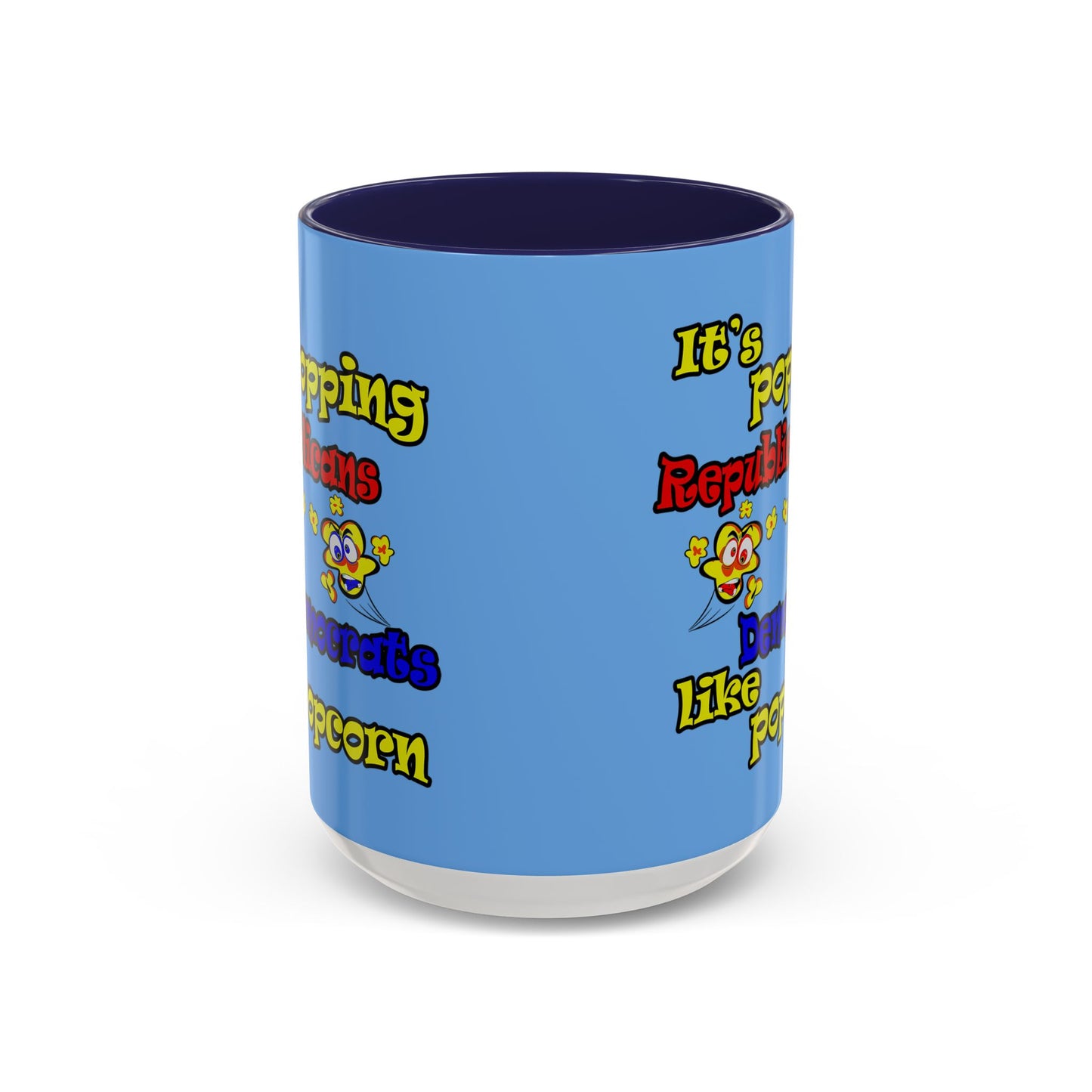 popping like popcorn - Accent Mug (light blue)