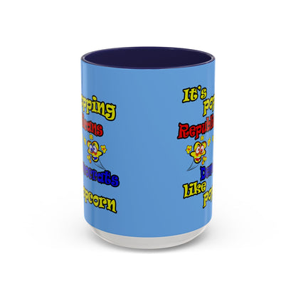 popping like popcorn - Accent Mug (light blue)