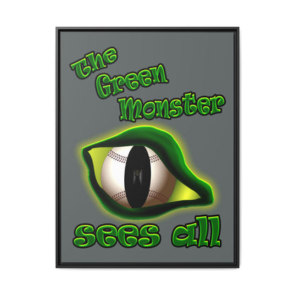 green monster - framed canvas art (dark grey)