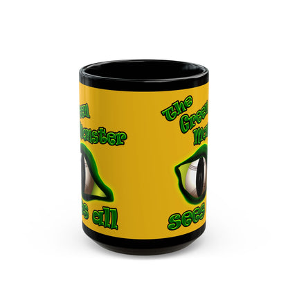 green monster - Black Mug (yellow)