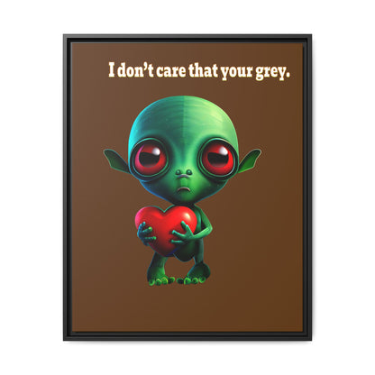I don't care that your grey - framed canvas art (brown)