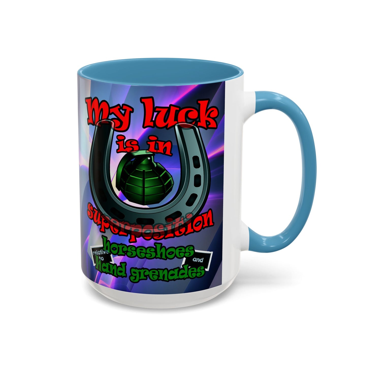 my luck - Accent Mug (grey-pink wave)