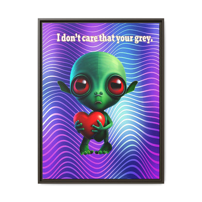 I don't care that your grey - framed canvas art (purple wave)