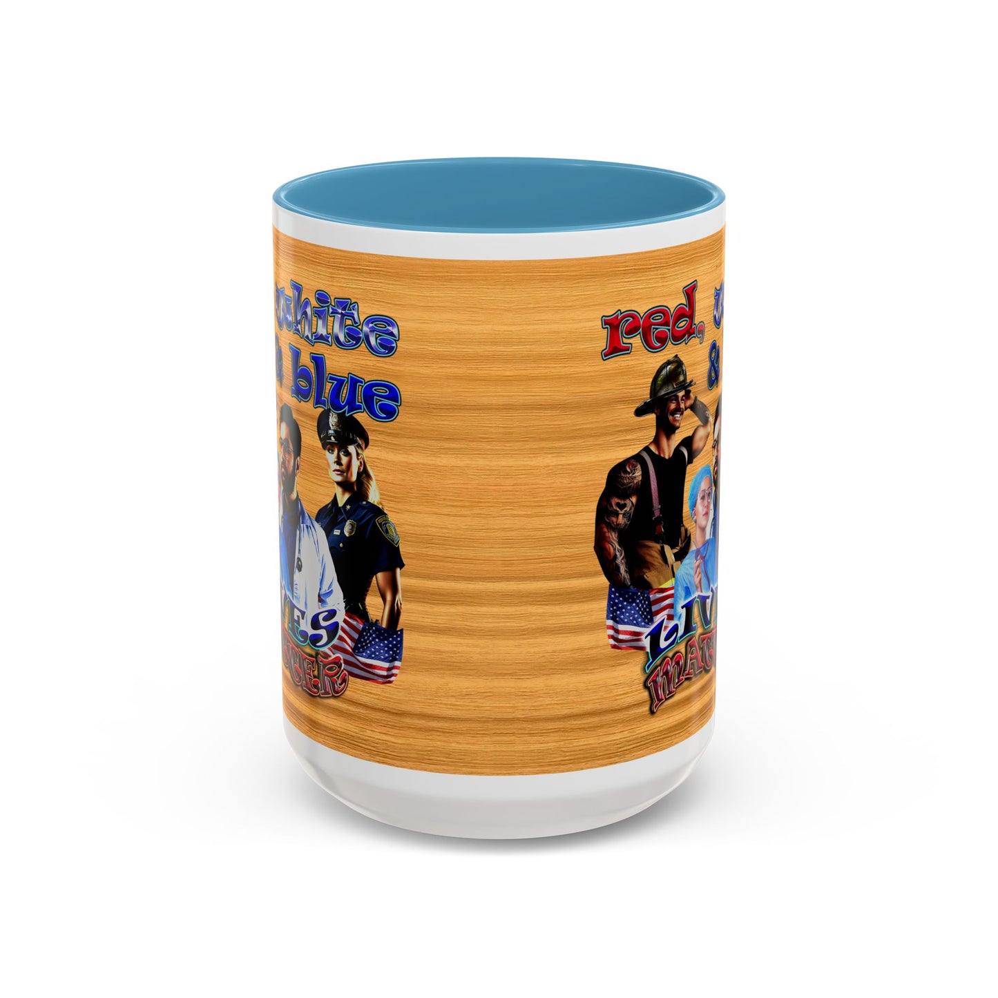 rw&b lives matter - Accent Mug (butterscotch wood finish)