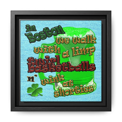 celtics logo - framed canvas art (faded blue)