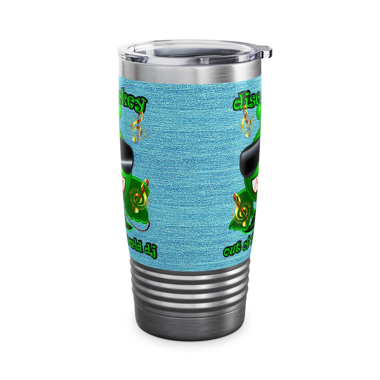 disc jockey - Ringneck Tumbler, 20oz (faded blue)