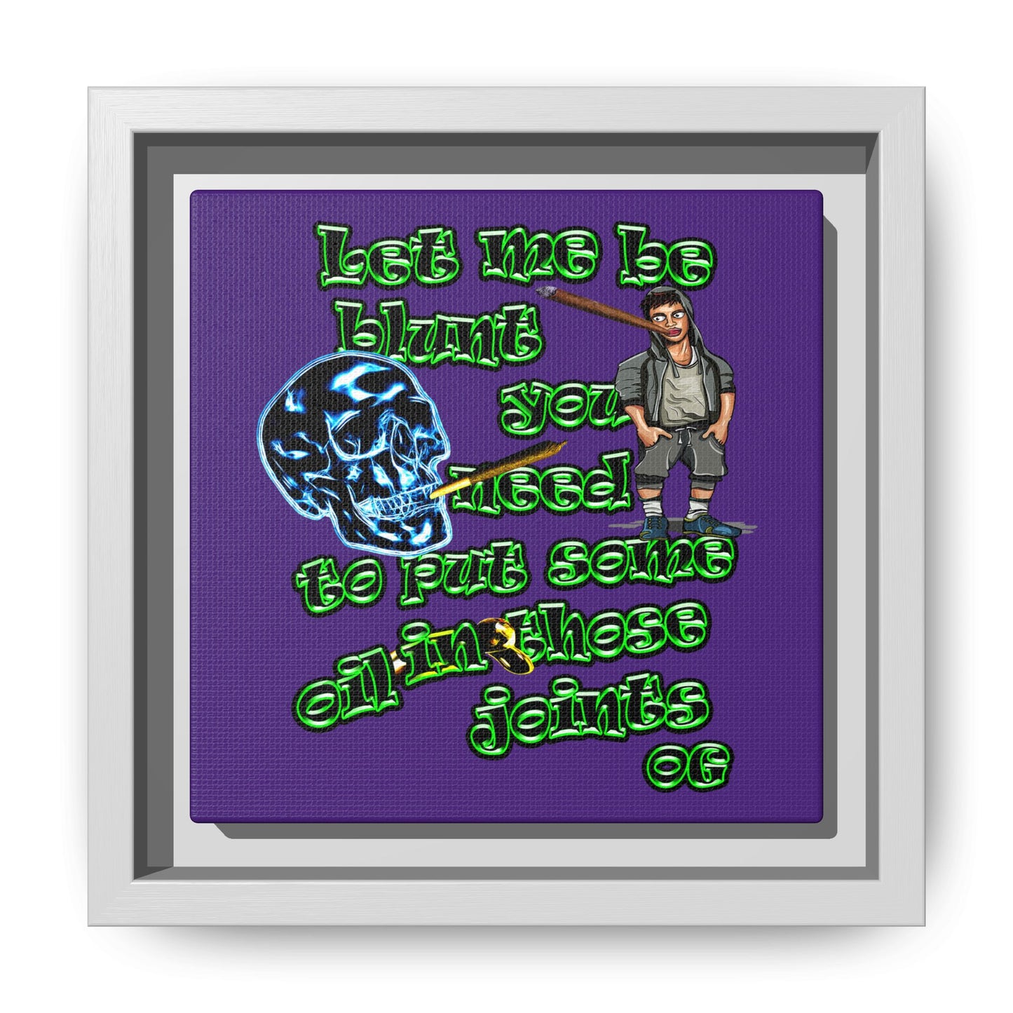 og - framed canvas art (purple)