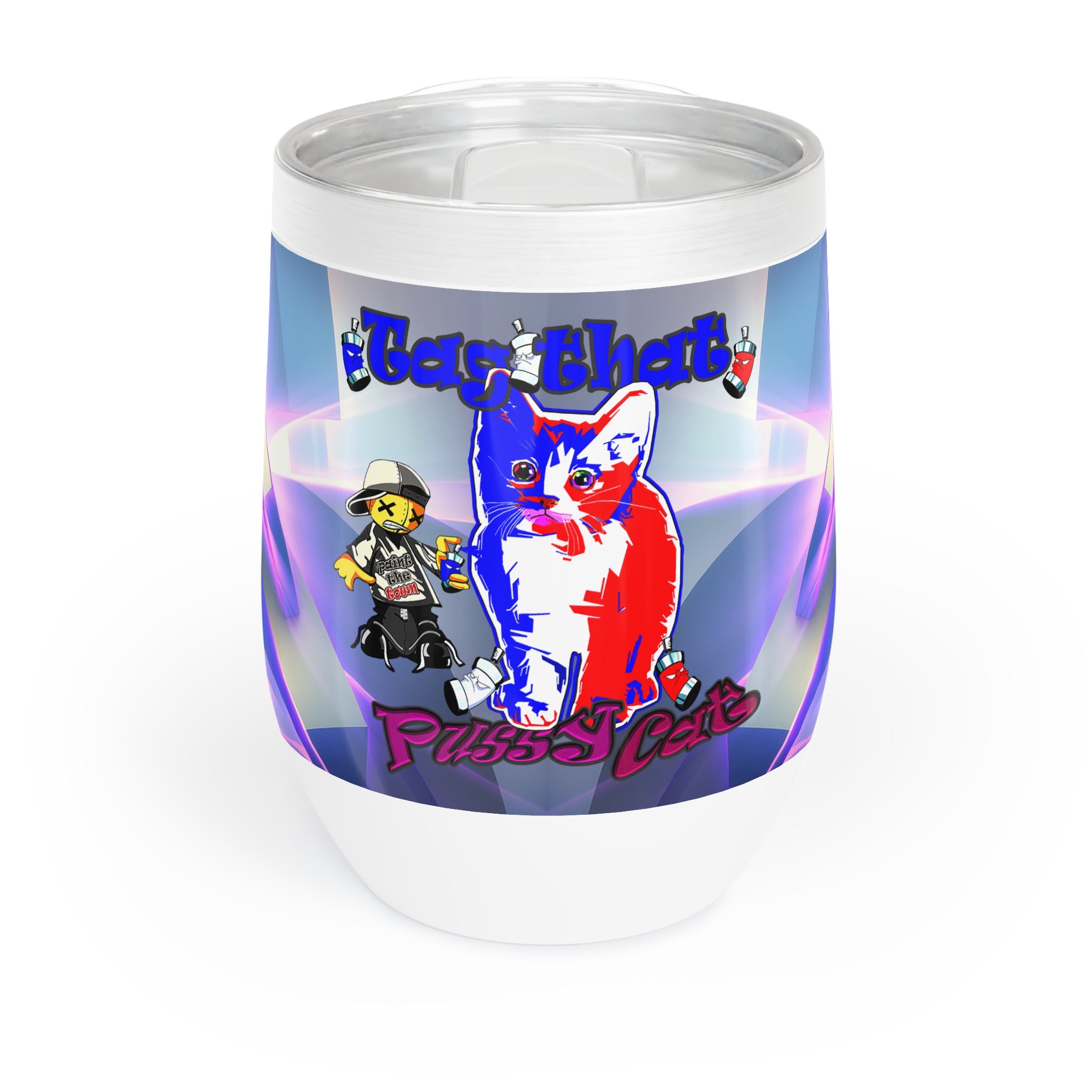 tag that - Chill Wine Tumbler (grey-pink wave)