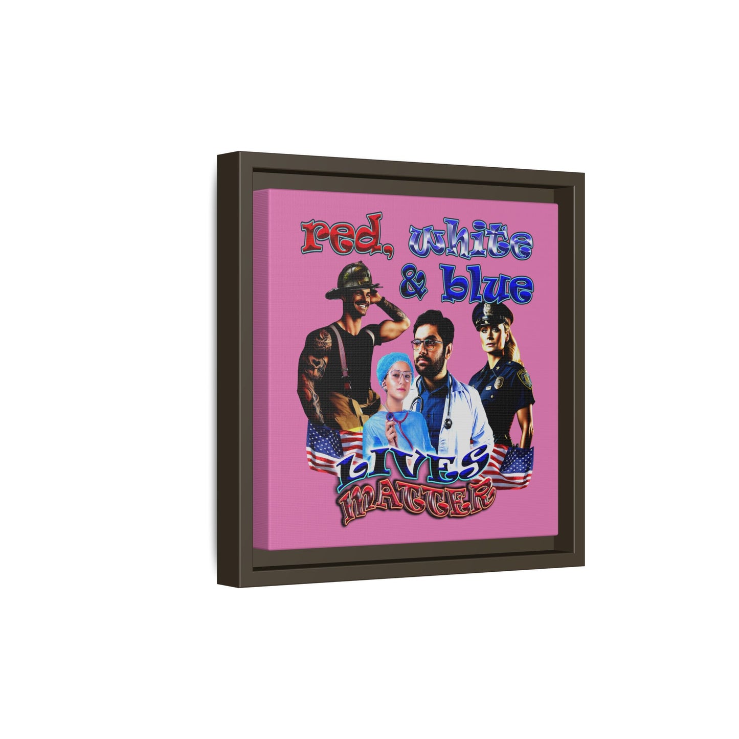 rw&b lives matter - framed canvas art (light pink)