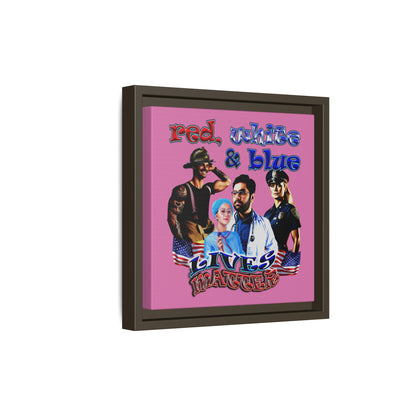 rw&b lives matter - framed canvas art (light pink)