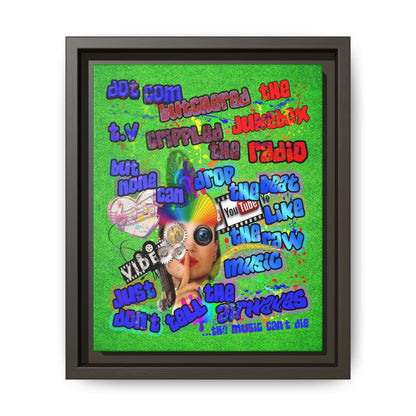 drop the beat - framed canvas art (green turf)