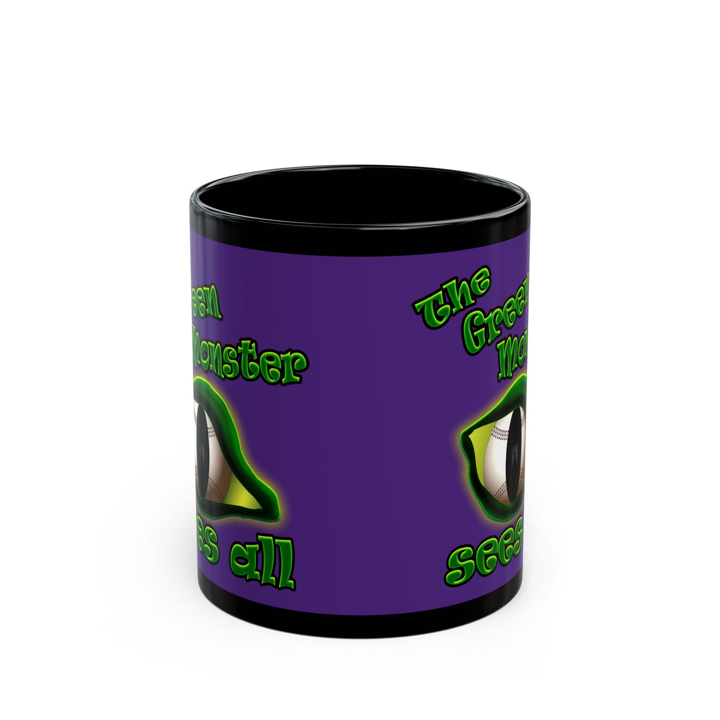 green monster - Black Mug (purple)