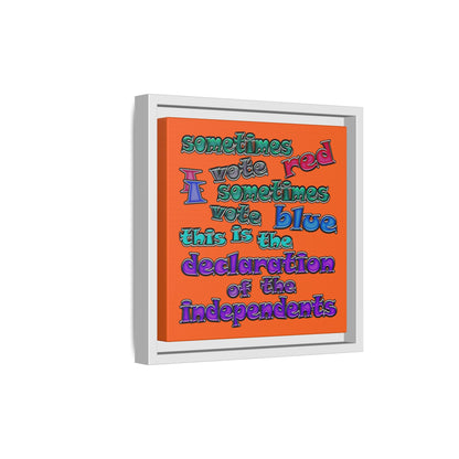 declaration of the independents - framed canvas art (orange)