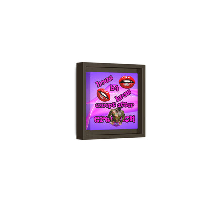 hoes b4 bros - framed canvas art (purple-pink wave)