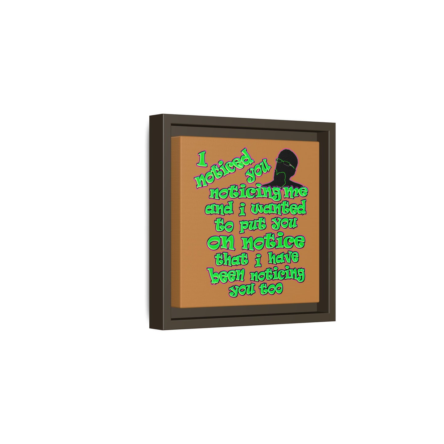 noticed you noticing - framed canvas art (light brown)