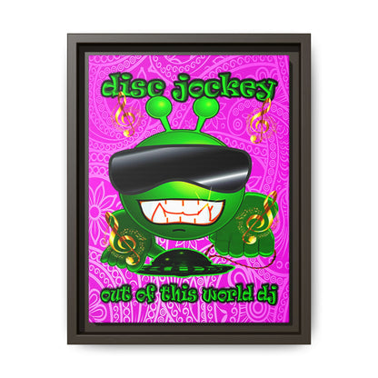 disc jockey - framed canvas art (pink swirl)