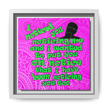 noticed you noticing - framed canvas art (pink swirl)