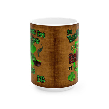 celtics logo - White Mug (brown papyrus)