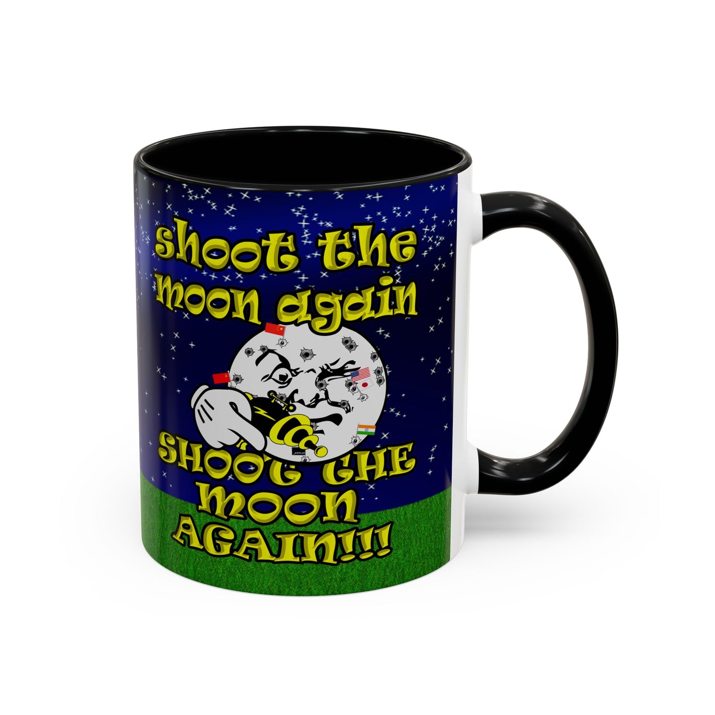 shoot the moon again - Accent Mug ('snoops' background)